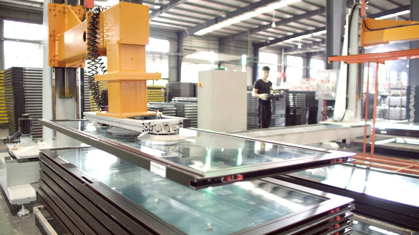 The glazing line — insulated glass units built on site, Foshan plant