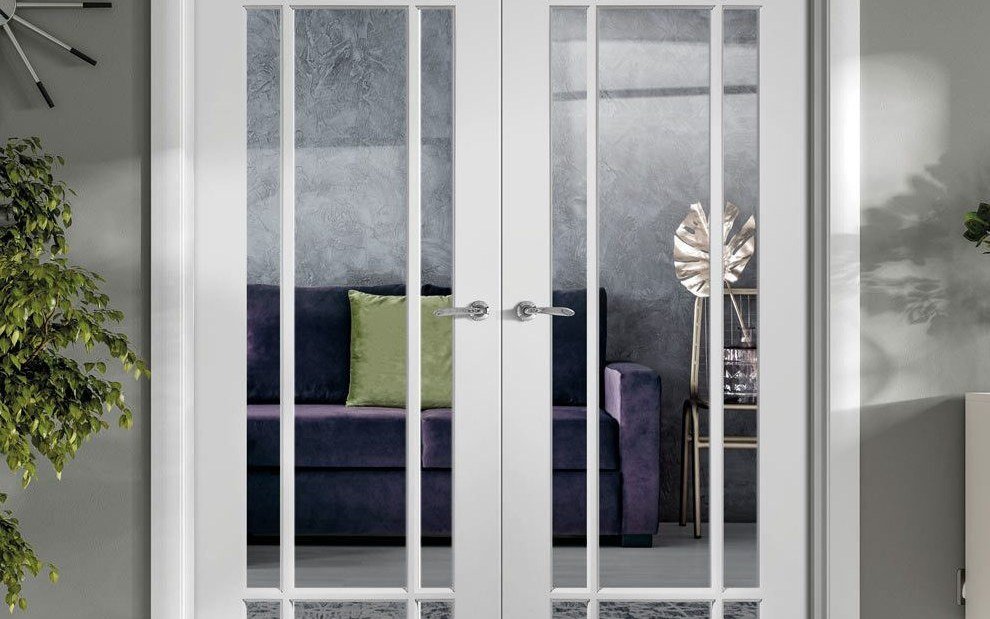 White French glazed doors in a modern interior