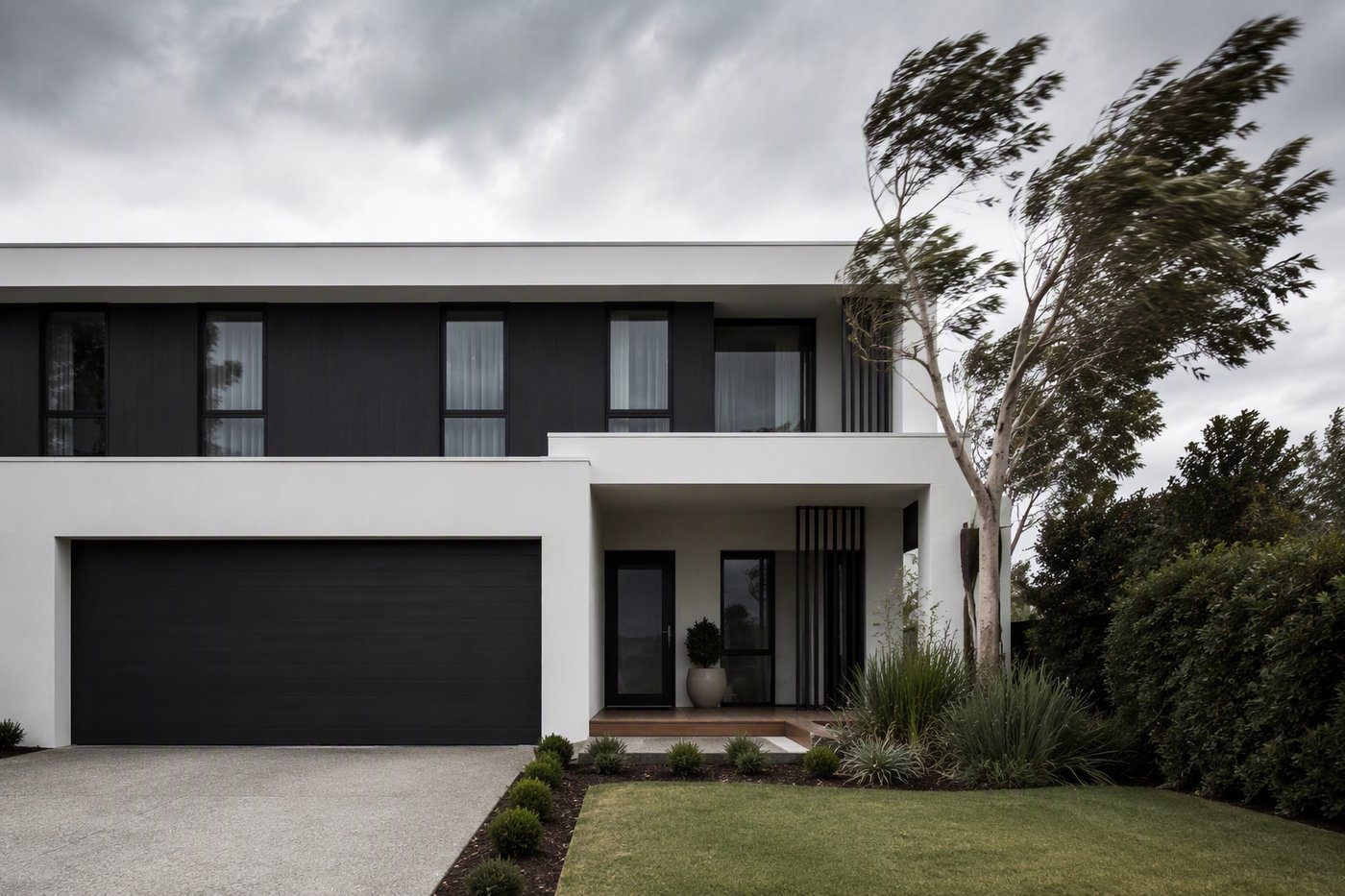 Panoramic fixed glazing installed across a modern house elevation