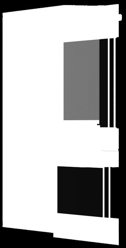 Top-hung crank awning window in a kitchen elevation (design rendering)