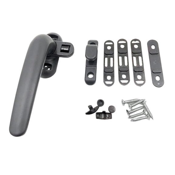 Window handle and strike plate with fixing hardware
