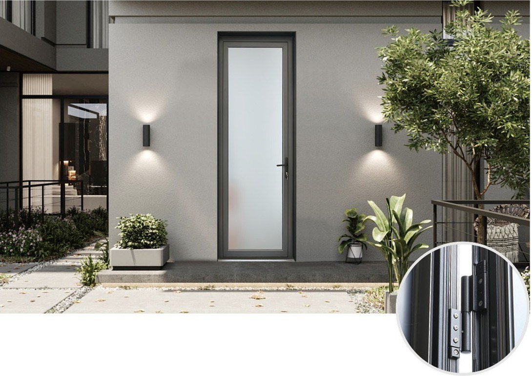 Impact-rated glazing on an exposed elevation of a modern house