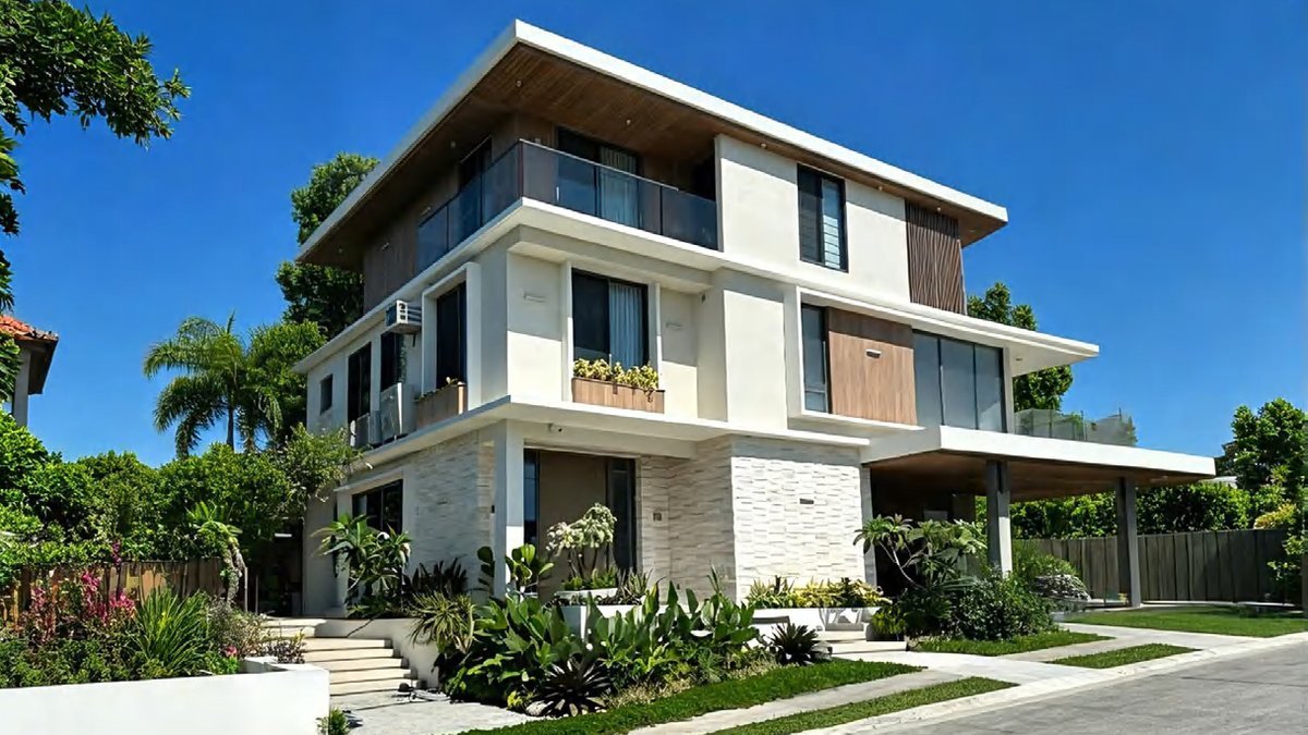 Tropical seaside home with ventilated aluminium windows