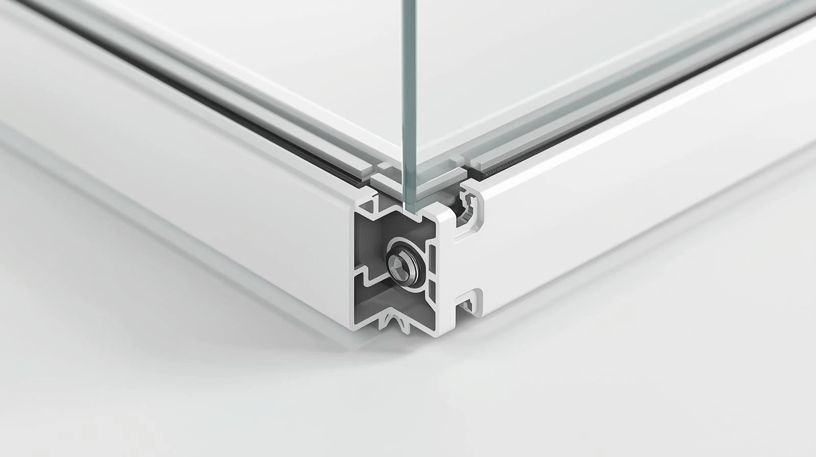 Aluminium door and window profile section detail