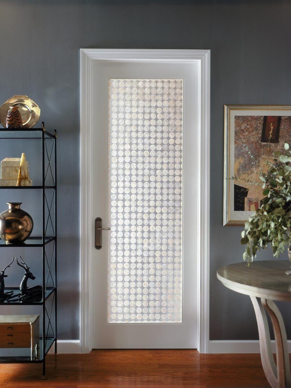 Glazed door unit in a bright interior