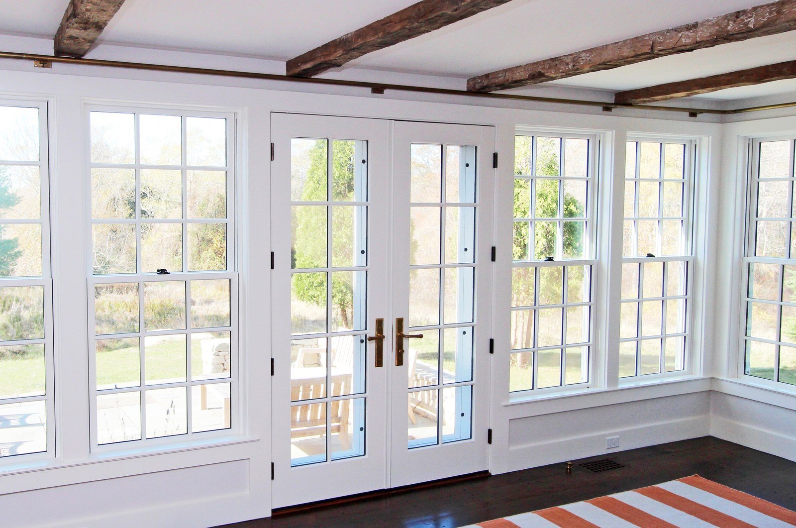 Bifold glass units displayed in the showroom
