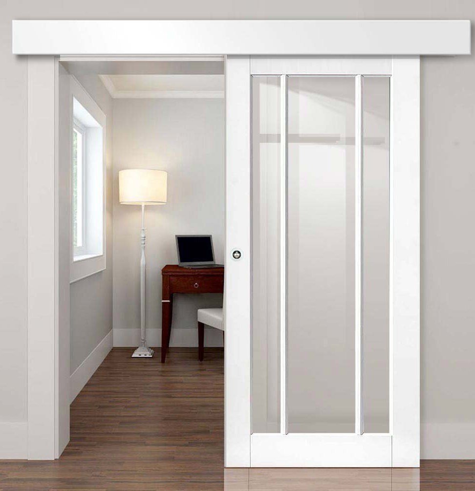 White double doors in a paneled interior