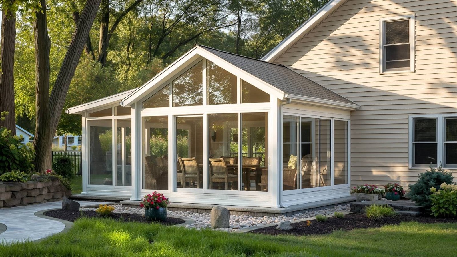 Panoramic fixed glazing installed across a modern house elevation